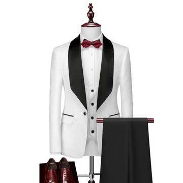 Garnitur męski Kurtka kamizelka spodnie Business Groom Swallowtail blezers