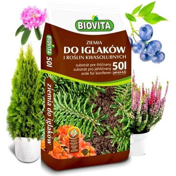 ZIEMIA DO IGLAKÓW TUI KWASOLUBNYCH RODODENDRONÓW HORTENSJI BORÓWKI - 50 L