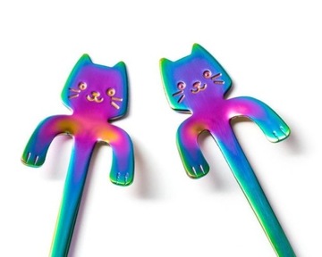 ЛОЖКИ RAINBOW CAT, 2 ШТ, ПОДВЕСИТЬ НА КРУЖКУ