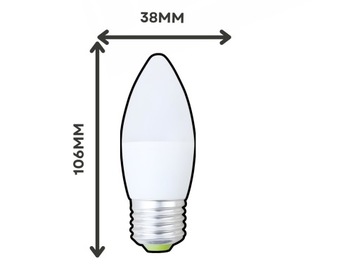 Светодиодная лампа-свеча, нейтраль E27, 6W, C37