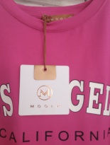 T-shirt różowy, szerszy krój, włoska jakość, marka Mooij, wysyłka 24h!