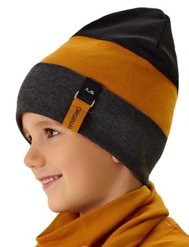 CZAPKA i KOMIN CHŁOPIĘCY WIOSENNY 48-50cm 2-4 lata