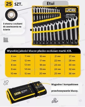 КОЛЬЦЕВЫЕ КЛЮЧИ 6-36 НАБОР ОТКРЫТЫХ КЛЮЧЕЙ НАБОР 25 ЭЛЕМЕНТОВ.