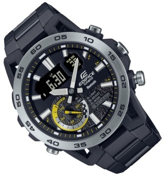 Czarny zegarek męski na bransolecie Casio Edifice ECB-40DC Carbon Bluetooth