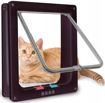 ДВЕРЬ ДЛЯ СОБАКИ/КОШКИ 4 СТОРОНЫ КОРИЧНЕВАЯ XL