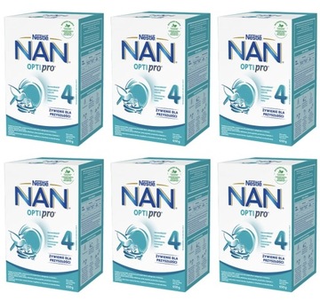 Długa data 30.04.2025 6x Mleko 24m+ od 2rż. Nestle NAN 4 OptiPro 650g