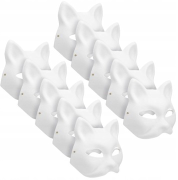 Therian Mask White Cat Prom Supplies 10 szt