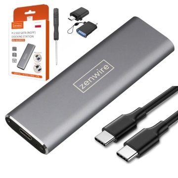 Adapter dysku Kieszeń na dysk SSD m.2 USB-C obudowa m2 SATA NGFF USB 3.0