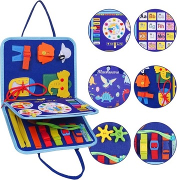 TABLICA MANIPULACYJNA SENSORYCZNA MONTESSORI XXL NAUKA ANGIELSKIEGO