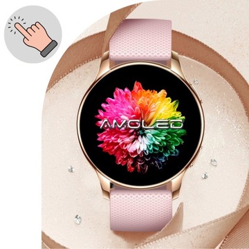 SMARTWATCH ZEGAREK DAMSKI ELEGANCKI ROZMOWY POWIADOMIENIA MENU PL AMOLED