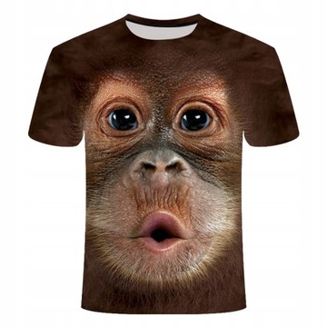 MĘSKA KOSZULKA T-SHIRT nadruk 3D MAŁPA GORYL XXL