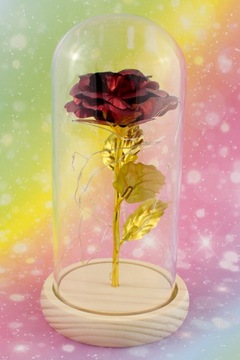 ИСКУССТВЕННАЯ ВЕЧНАЯ РОЗА В СТЕКЛЕ НОЧНИК ПОДАРОК ​​НА ДЕНЬ ВАЛЕНТИНА ДЛЯ НЕЕ