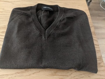 Bezrękawnik męski XL kamizelka sweterkowa 54 wool dekolt V