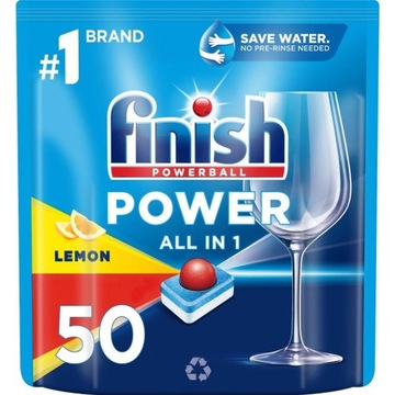 Finish Power All in 1 tabletki do zmywarki kostki 50 szt lemon cytrynowe