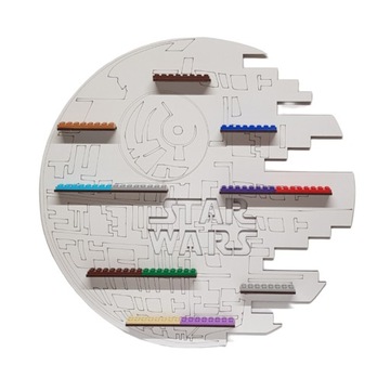 Półka na klocki biała STAR WARS STATEK GWIAZDA ŚMIERCI na ludziki figurki