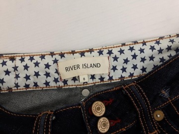 RIVER ISLAND jeansowe SPODNIE zwężane MODNE biodrówki _ 34