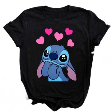 MODNA KOBIECA BLUZKA DAMSKA T-SHIRT NADRUK LIŚCIE