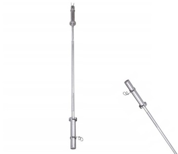 Stalowy gryf prosty olimpijski + zaciski sprężynowe 16,2kg 200cm HMS GOP200