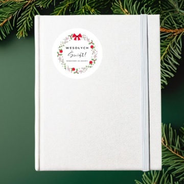 Наклейки MERRY CHRISTMAS Спасибо за покупки, круглые листы, 75 штук, 5 СМ