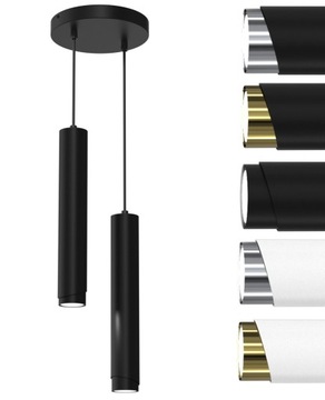 LAMPA SUFITOWA WISZĄCA TUBA METAL 2XGU10 LOFT NA WYSPĘ (5 KOLORÓW)