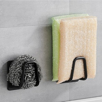 ДЕРЖАТЕЛЬ ДЛЯ КУХОННОЙ ГУБКИ САМОКЛЕЯЩИЙСЯ, ЧЕРНЫЙ x5