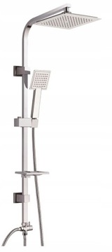 REIHE Deszczownica cubic modern kolumna + Bateria prysznicowa GROHE bauloop