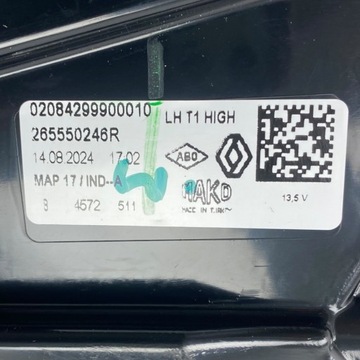 NOVÁ OE SVĚTLO LEVÝ ZADNÍ RENAULT CAPTUR II 265550246R