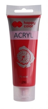 Farba akrylowa 75ml, ciemnoczerwony, Happy Color