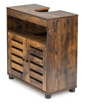 Массивный шкаф-полка под умывальник ЛОФТ