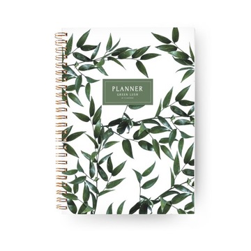 PLANER Dzienny a5 Niedatowany Planner Green Lush
