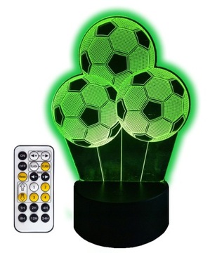 3D СВЕТОДИОДНЫЙ НОЧНИК 3X ФУТБОЛЬНЫЙ ПОДАРОК ​​+ ПУЛЬТ ДИСТАНЦИОННОГО УПРАВЛЕНИЯ