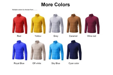 Men's Autumn and Winter High Neck Knit Sweater Sli