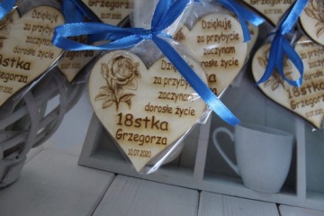 Благодарность гостям на 18 летие, магнит, сердечко,