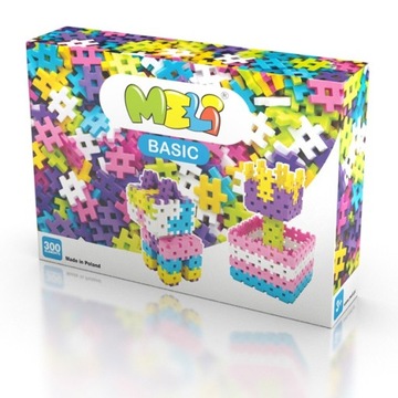 KLOCKI konstrukcyjne WAFLE Meli Basic PINK 300 kolorowe