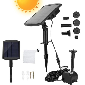 POMPA FONTANNOWA SOLARNA 1,8W, PŁYWAJĄCA POMPA WODNA
