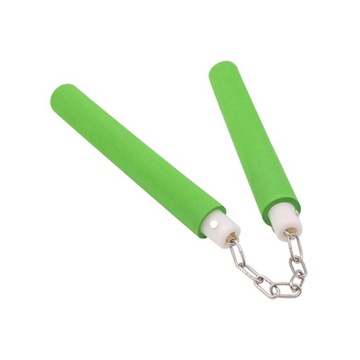 Игрушечные нунчаки для детей, железная цепочка, 10 дюймов, удобная ручка, губка зеленого цвета