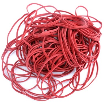 GUMKI RECEPTURKI GRUBE SZEROKIE 50 mm x 3 mm CZERWONE MOCNE 1 KG