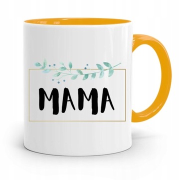 KUBEK ŻÓŁTY PREZENT DLA MAMY MATKI MAMUSI MAMA z Nadrukiem ze Zdjęciem