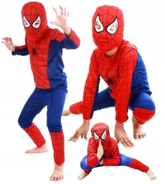 KOSTIUM STRÓJ SPIDERMANA 110-120cm ROZMIAR M