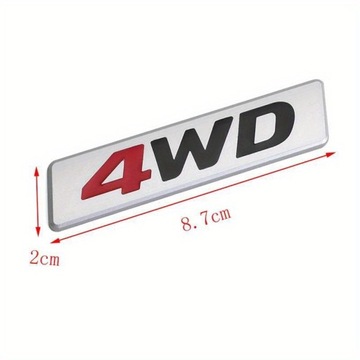 NÁLEPKA 3D 4WD Z KOVOVÝM LOGO VOZIDLA PRO HYUNDAI IX25 IX35 TUCSON