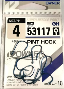 HACZYKI OWNER 53117 PINT HOOK Nr8 Sztuk11 Z OCZKIEM NIEBIESKIE