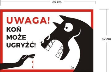 Tabliczka NIE DOKARMIAĆ KONI, KOŃ PRYWATNY, ZAKAZ