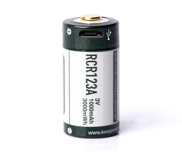 KP ICR16340-100PCM 1000mAh Li-ION m-USB 3,0V