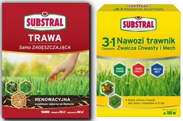 Substral Zestaw Trawa renowacyjna 3 kg + Nawóz Antymech do trawnika 3,6 kg