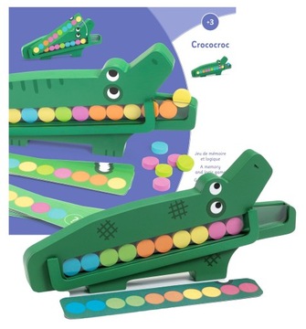 DJECO Gra drewniana edukacyjna KROKODYL CROCOCROC