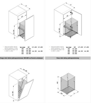 KOSZ CARGO 400 DOLNE DOMYK BIAŁE BIELIZNA ŁAZIENKA L-32 CM