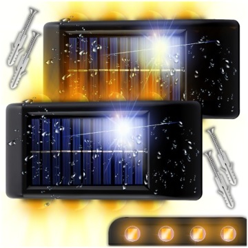 LAMPA SOLARNA ELEWACYJNA KINKIET LED ZEWNĘTRZNA OGRODOWA Z CZUJNIKIEM MOCNA