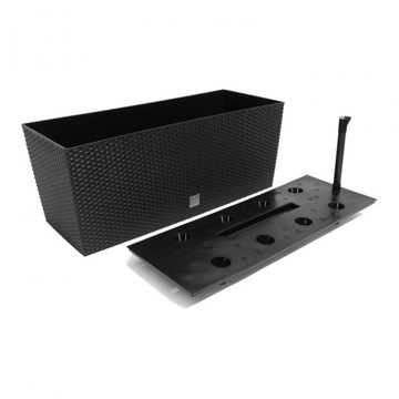 ЦВЕТОЧНЫЙ ГОРШОК, САДОВАЯ ЯЩИКА, ЦВЕТОЧНАЯ ЯЩИКА ДЛЯ БАЛКОНА, ТЕРРАСЫ, АНТРАЦИТ + ВСТАВКА