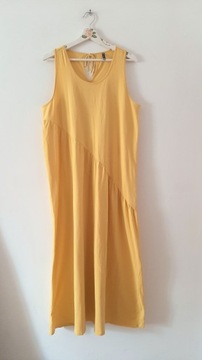 CARRY letnia sukienka dzianinowa maxi żółta r 42