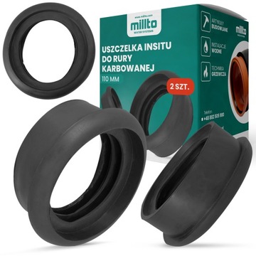 2x Uszczelka Insitu Rury KARBOWANEJ 110 mm Wkładka Kanalizacji Studni Guma